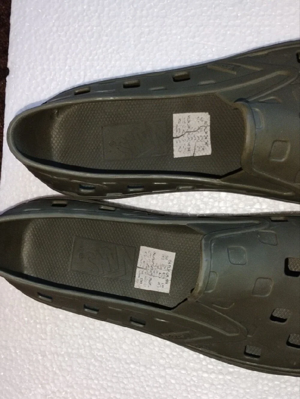 Unisex Vans Slip-On, Water-Resistant, Vented Shoe in Olive Green, Beach,Vacation